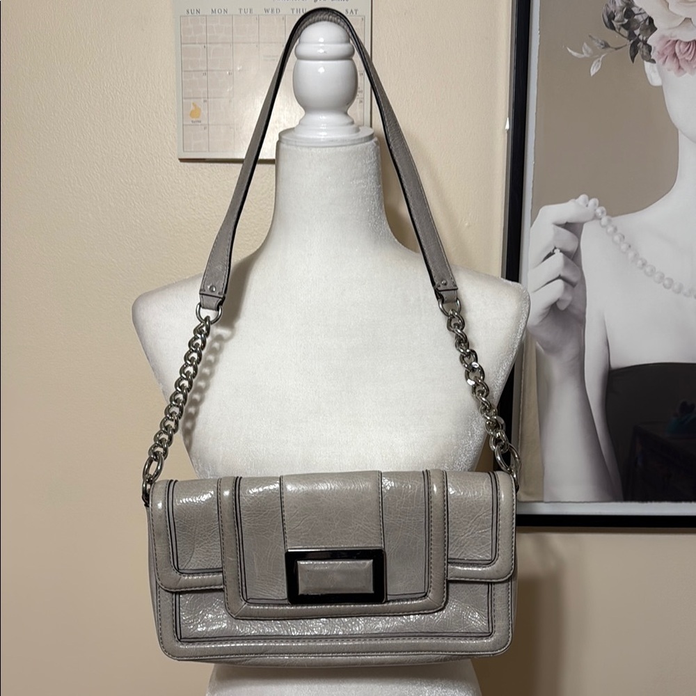 Banana Republic Silver Shoulder Bag with Sleek Design